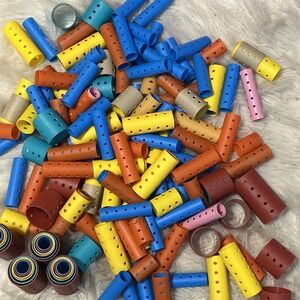 HUGE Lot 226 Pieces‎ Hair Rollers Curlers Nesting Retro Plastic Mixed Size Clips